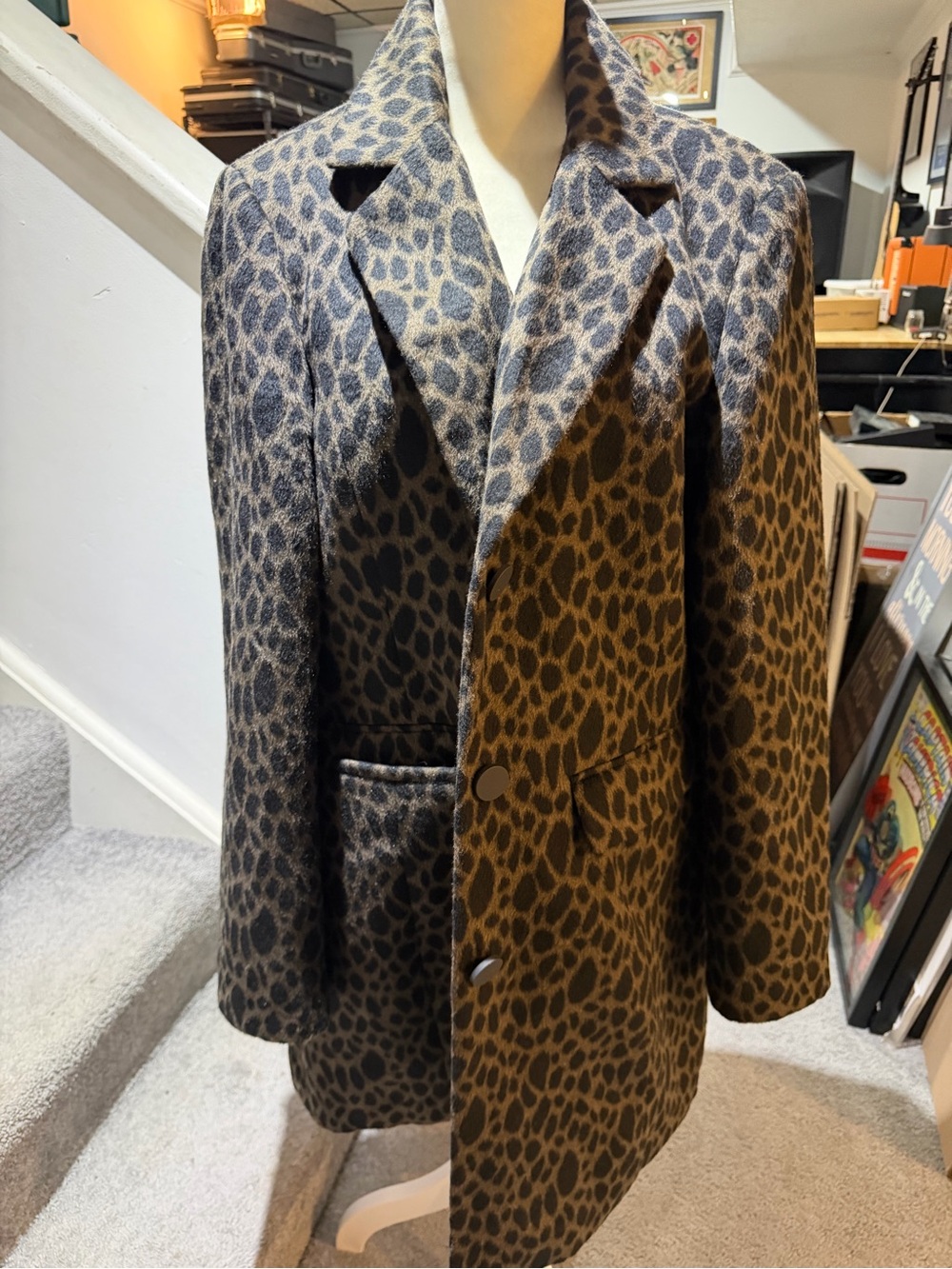 Laundry By Shelli Segal Leopard Print Pea Coat - Brown/Black